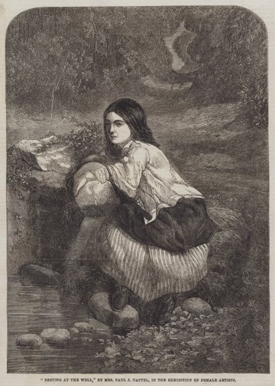 Resting at the Well (engraving) by Paul Jacob Naftel